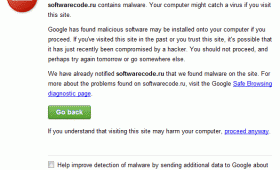 SoftwareCode.ru + WordPress + Chrome = Malware Warning
